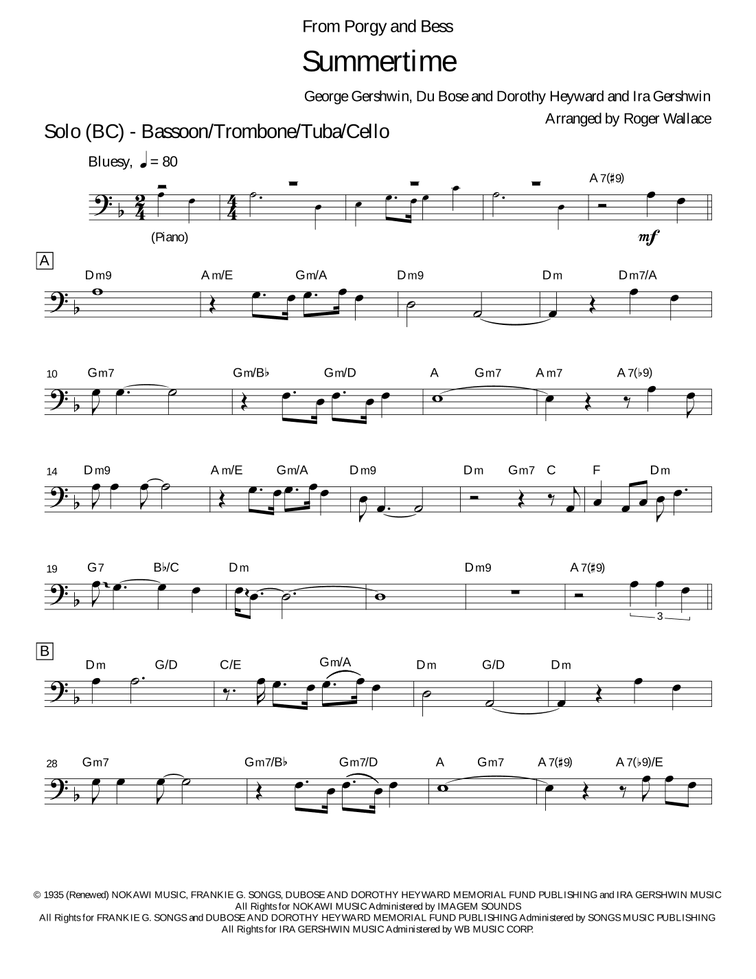 Summertime (arr. Roger Wallace)