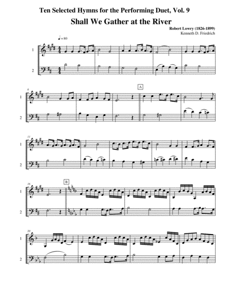 Ten Selected Hymns for the Performing Duet, Vol. 9 - trumpet and trombone (euphonium) (arr. Kenneth D. Friedrich)