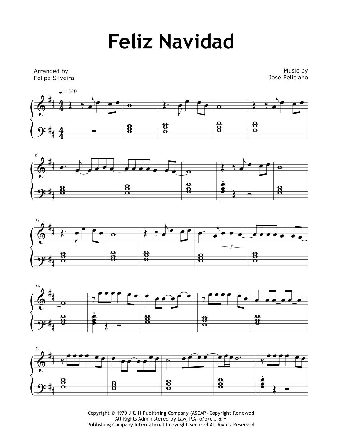Feliz Navidad (arr. Felipe Silveira)