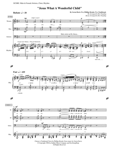 Jesus, What A Wonderful Child (arr. Ric Flauding)