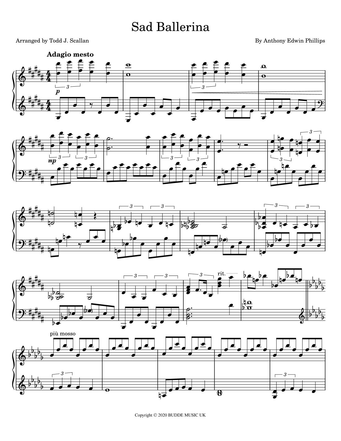 Sad Ballerina (arr. Todd J. Scallan)