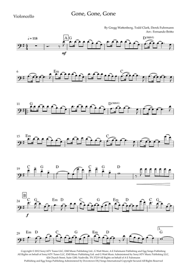 Gone, Gone, Gone (arr. Fernando Britto)