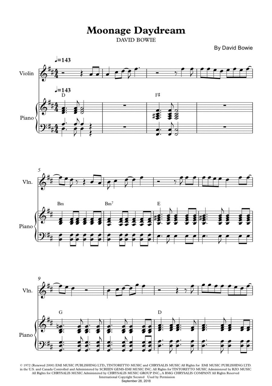 Moonage Daydream (arr. Wesley S. SIlva)