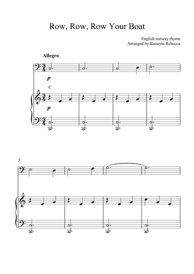 Row, Row, Row Your Boat (arr. Kaiserin Rebecca)