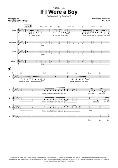 If I Were A Boy (arr. Antoine Krattinger)