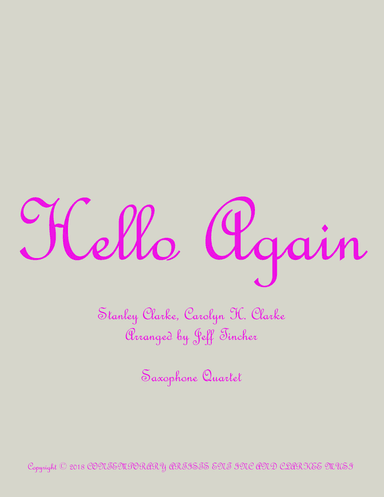 Hello Again (arr. Jeff Tincher)