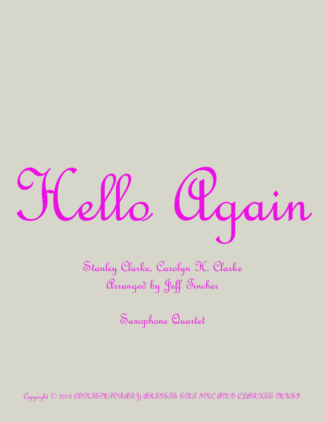 Hello Again (arr. Jeff Tincher)