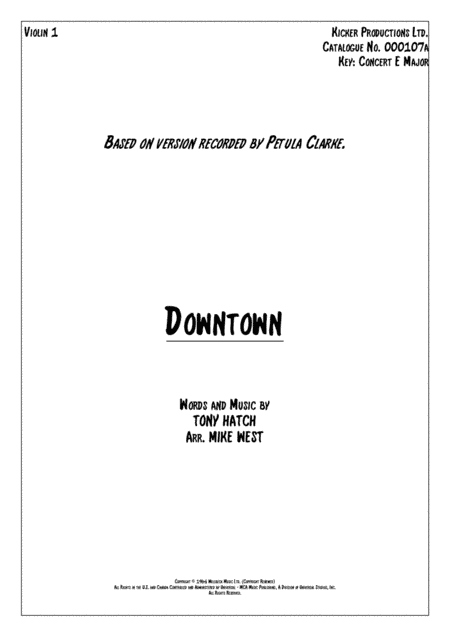 Downtown (arr. Mike West)