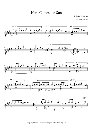 Here Comes The Sun (arr. Nick Magson)