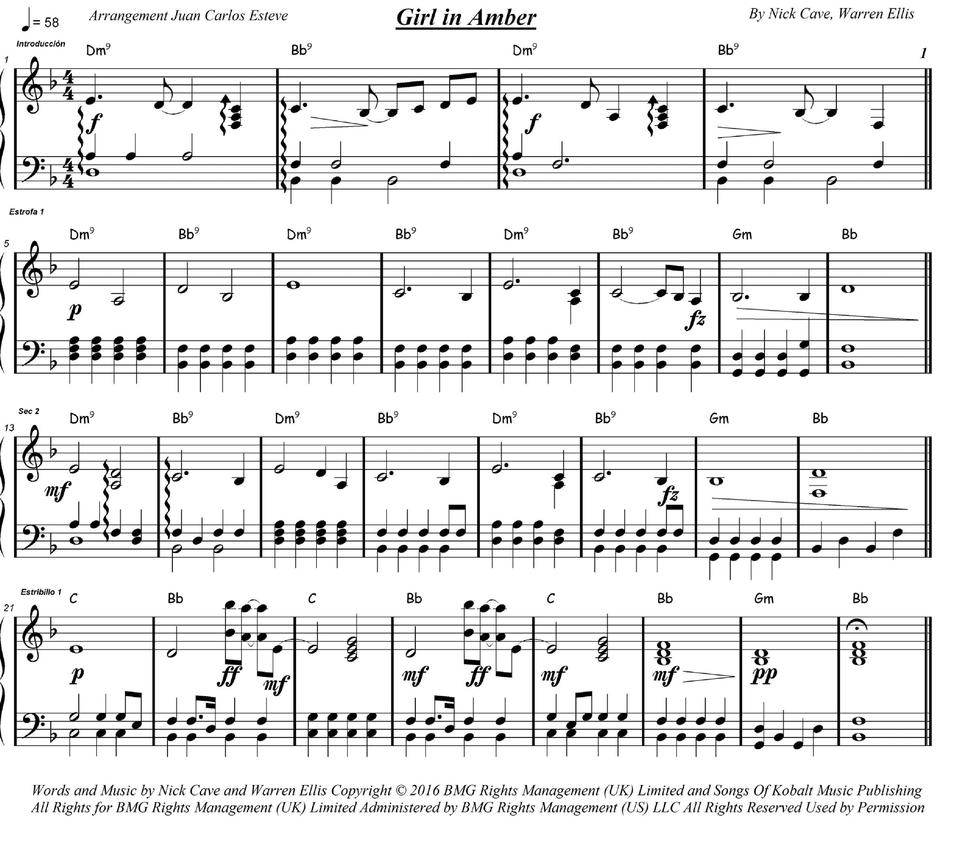 Girl In Amber (arr. juan carlos esteve / Gran Coda)