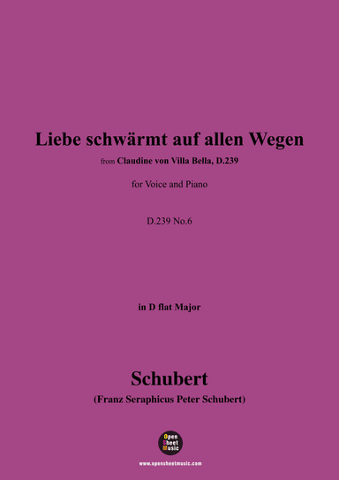 Schubert-Liebe schwärmt auf allen Wegen,in D flat Major (arr. OSM Press)