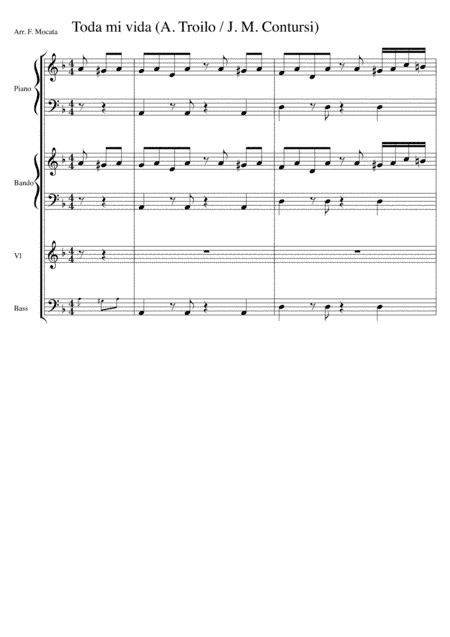 Toda mi vida Tango quartet (arr. Fabrizio Mocata)