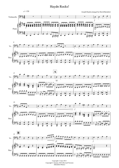 Haydn Rocks! for Cello and Piano (arr. David Burndrett)