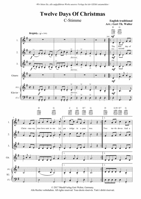 Twelve Days Of Christmas (arr. Gert Th. Walter)