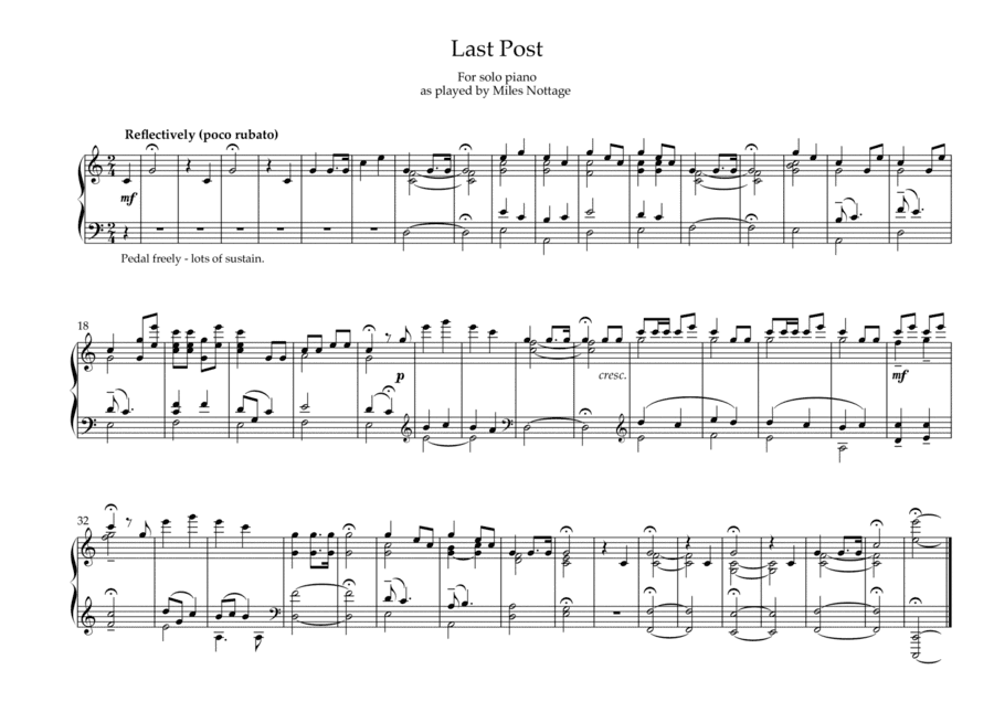 Last Post (as performed by Miles Nottage) (arr. Miles Nottage)