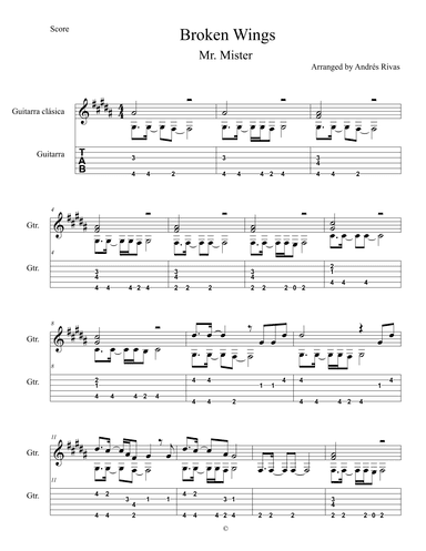 Broken Wings (arr. Andres Rivas)