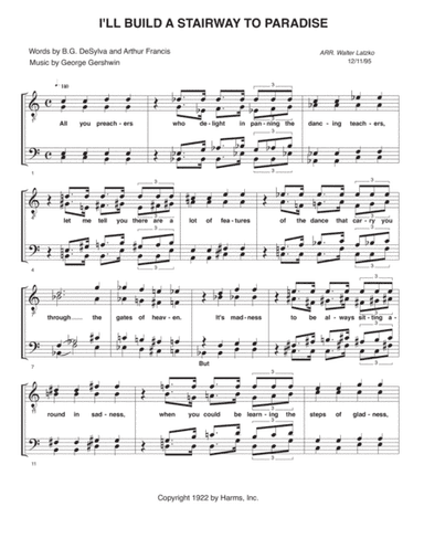 I'l Build a Stairway to Paradise (arr. Walter Latzko)