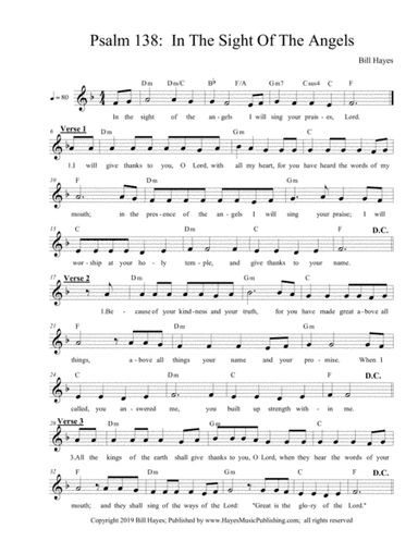 psalm 138:  In The Sight Of The Angels