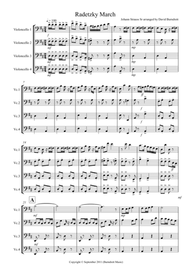 Radetzky March for Cello Quartet (arr. David Burndrett)