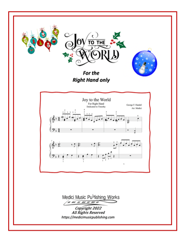 Right Hand Only - Joy to the World (arr. Elizabeth Medici)