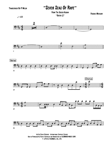 Seven Seas Of Rhye (arr. P Welsh)