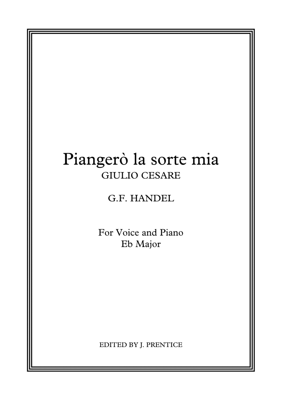 Piangerò la sorte mia - Giulio Cesare (Eb Major) (arr. Jonathan Prentice)