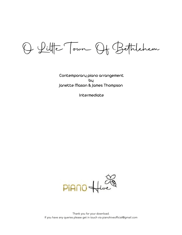 O Little Town Of Bethlehem (arr. Janette Mason and James Thompson)