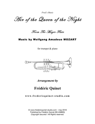 Air of the Queen of the Night for trumpet Bb & piano (arr. Frederic Quinet)