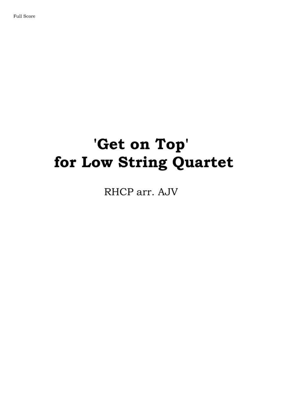 Get On Top (arr. Alistair Vennart)