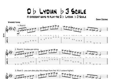 Db Lydian b3 Scale (4 Ways to Play)