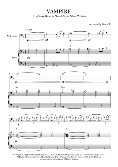 Vampire (arr. Bruna T.)