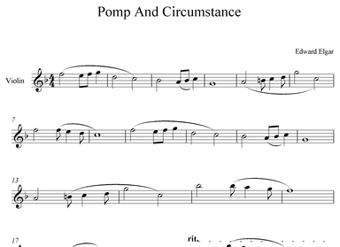 Pomp And Circumstance - Edward Elgar (Violin) F major (arr. Digital Book Music)