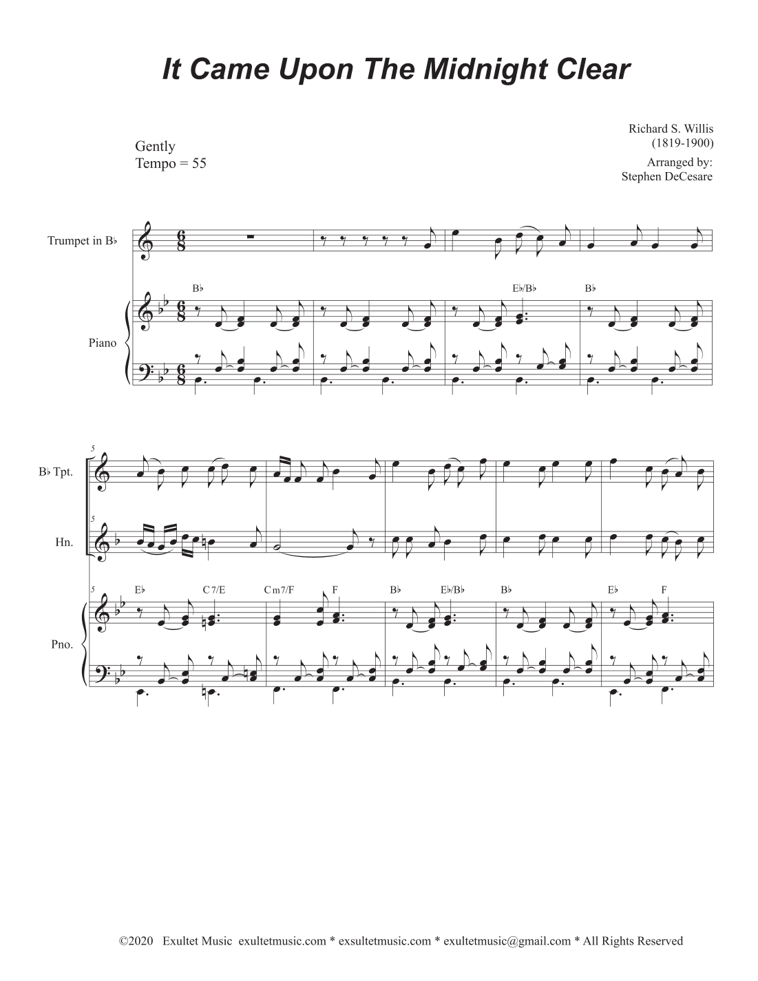 It Came Upon The Midnight Clear (Duet for Bb-Trumpet and French Horn) (arr. Stephen DeCesare)