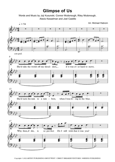 Glimpse Of Us (arr. Michael Habrom)