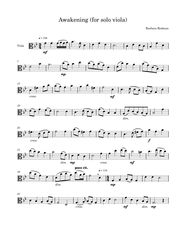 Awakening (for solo viola)