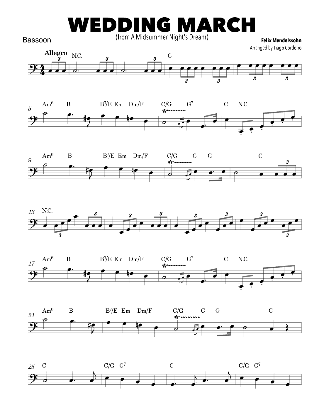 Wedding March (arr. Tiago Cordeiro)