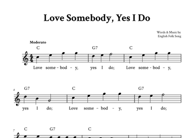 Love Somebody, Yes I Do - Lead Sheet (C Major) (arr. Yuri Noronha)