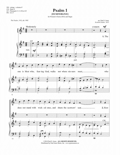 Psalm 1 (The One Is Blest, Who Fearing God) (arr. Paul S. Jones)