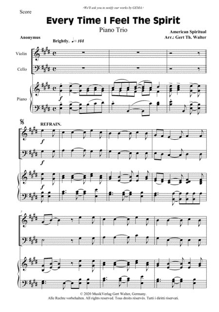 Every Time I Feel The Spirit (arr. Gert Th. Walter)