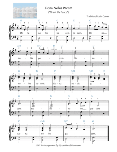 Dona Nobis Pacem (EASY) (arr. Gaili Schoen for UpperHandsPiano.com)