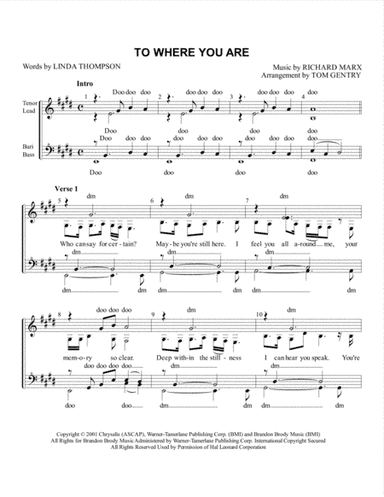 To Where You Are (arr. Tom Gentry)