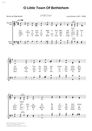 O Little Town Of Bethlehem - SATB Choir (arr. César Madeira)