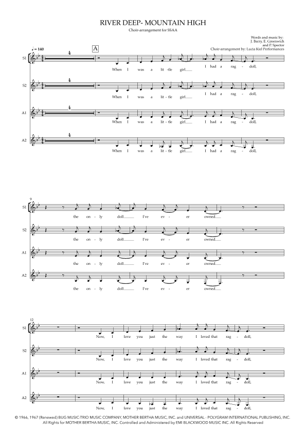 River Deep - Mountain High (arr. Lucia Kiel Performances)