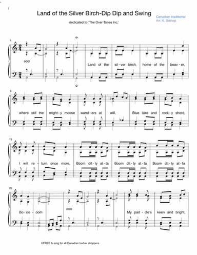 Land of the Silver Birch / Dip Dip and Swing - Female acappella barbershop Chorus (arr. K. Bishop)