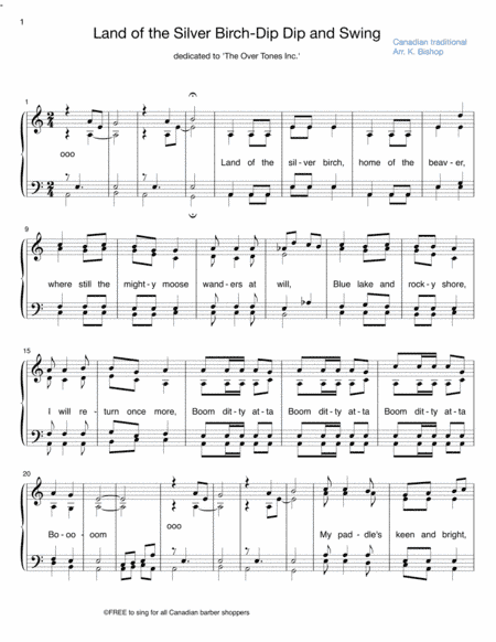 Land of the Silver Birch / Dip Dip and Swing - Female acappella barbershop Chorus (arr. K. Bishop)