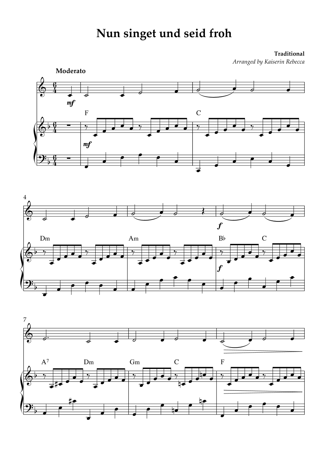 Nun singet und seid froh (arr. Kaiserin Rebecca)