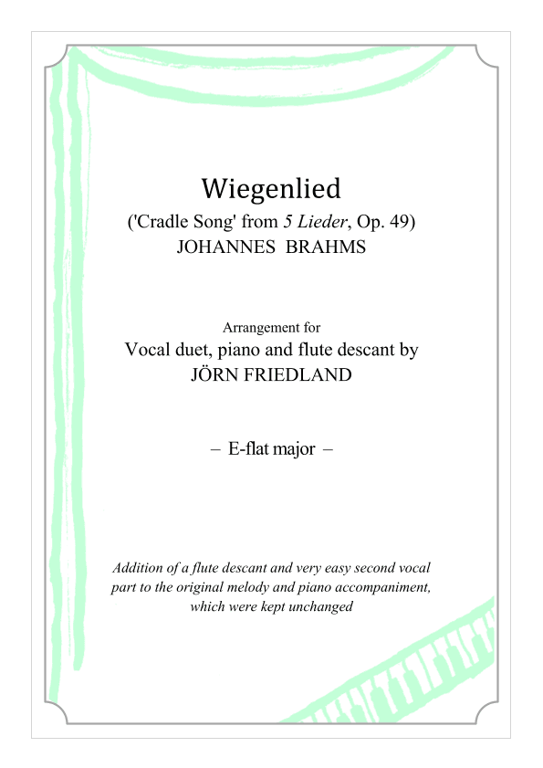 Wiegenlied ('Cradle Song') (arr. Jörn Friedland)