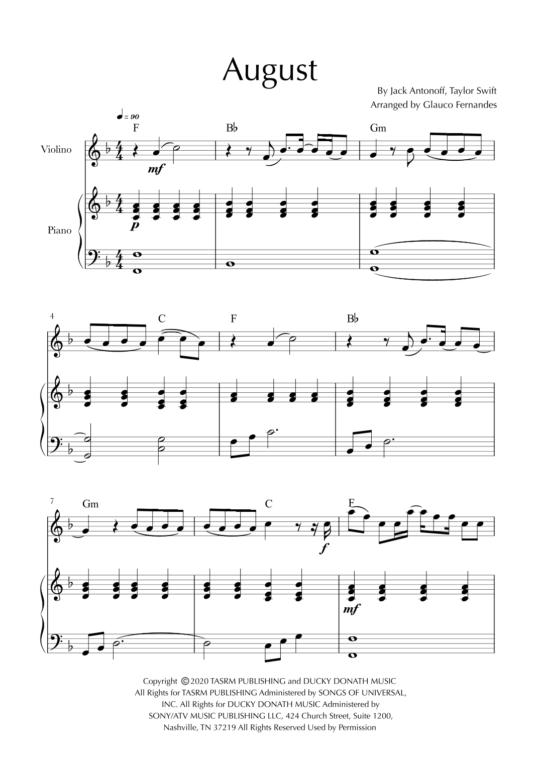 August (arr. Glauco Fernandes)
