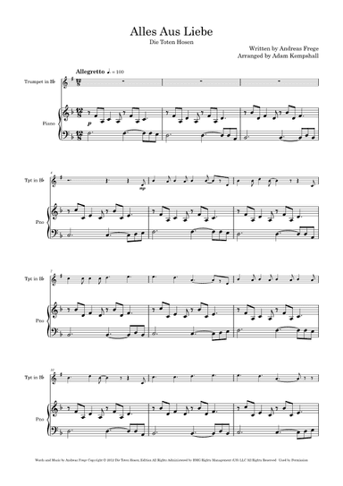 Alles Aus Liebe (arr. Adam Kempshall)