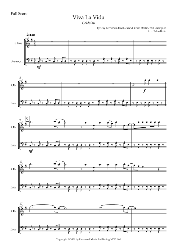 Viva La Vida (arr. Fabio Britto)